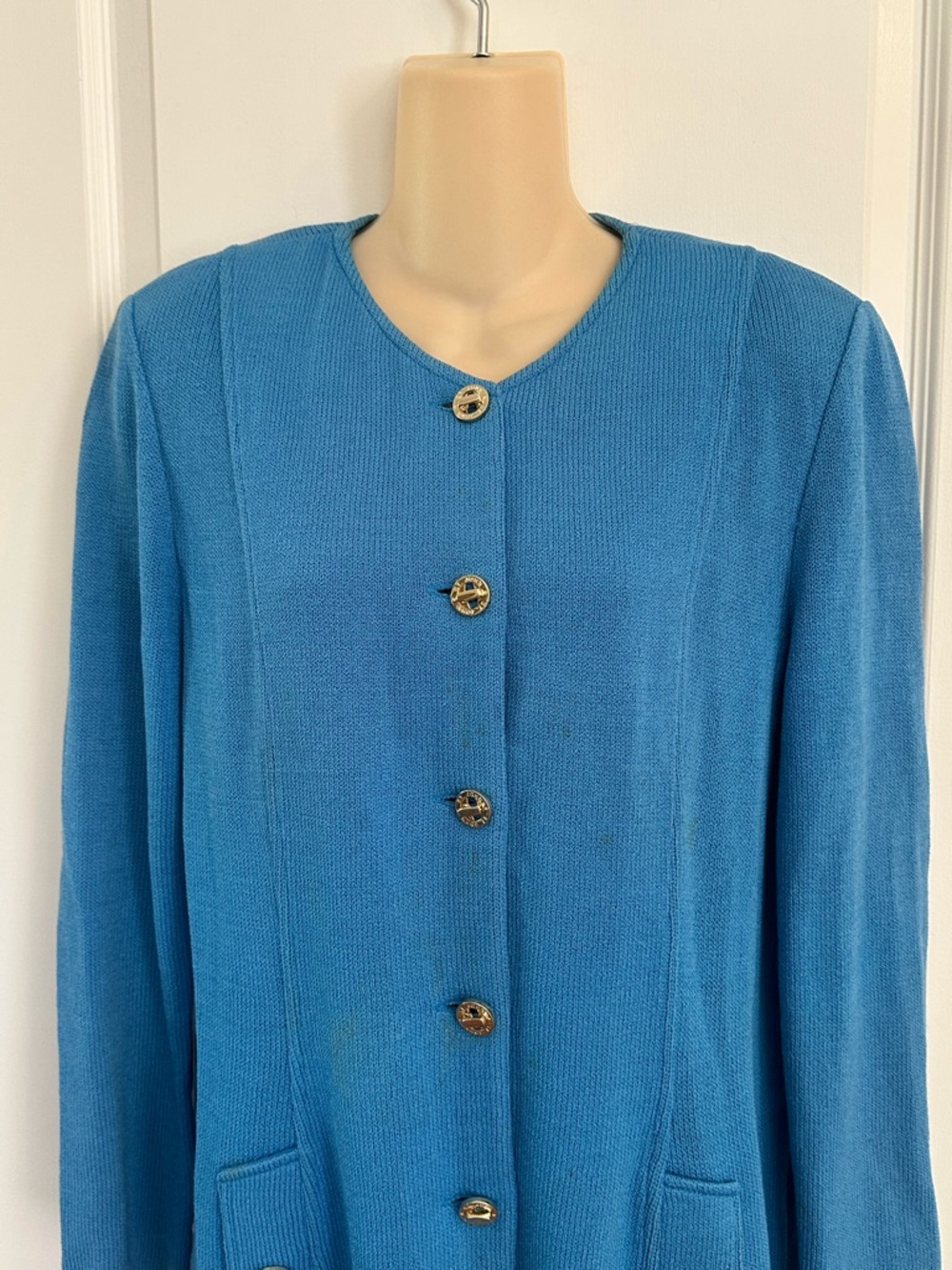 St John By Marie Gray Skirt Suit Turquoise Blue‎ - Picture 6 of 17